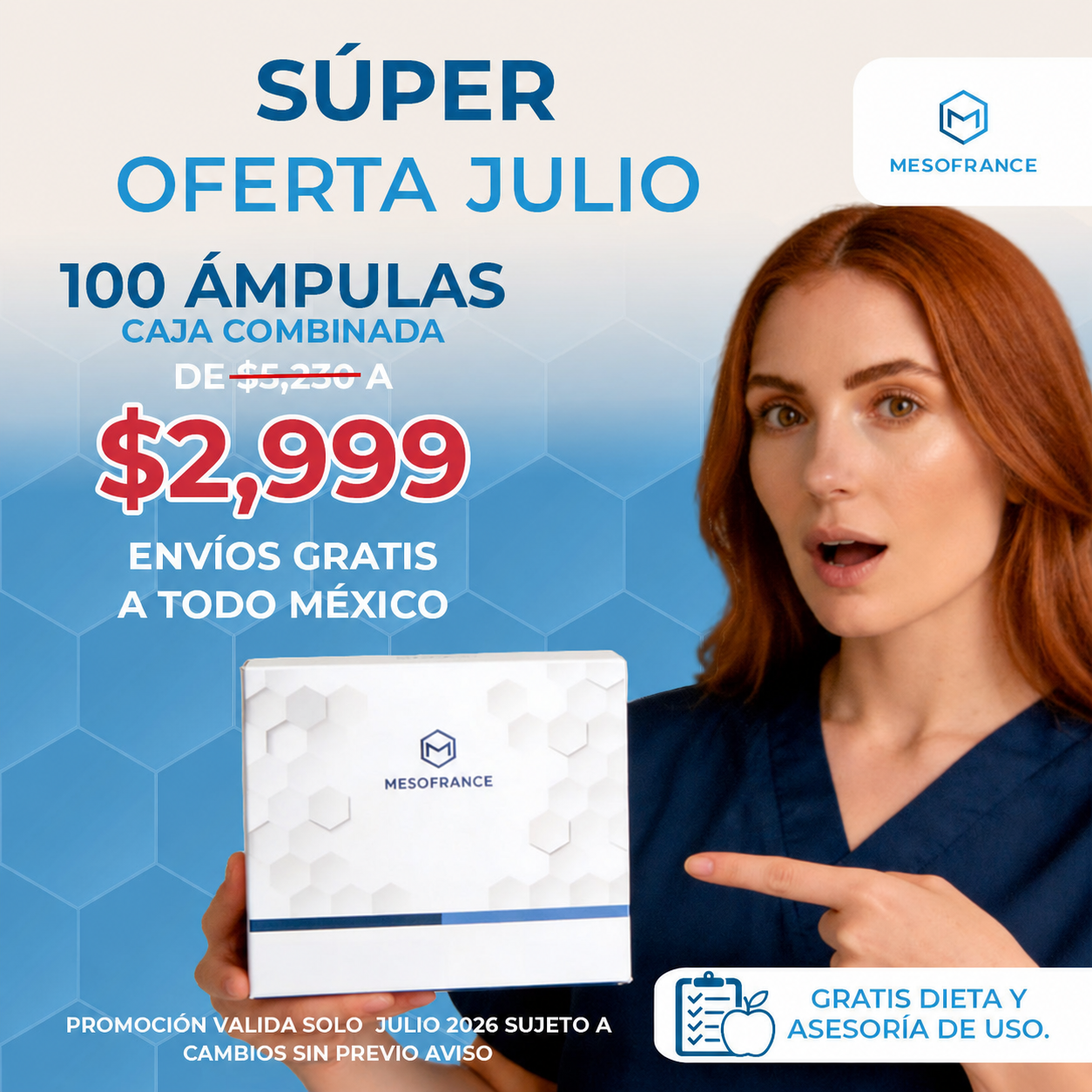 Súper oferta de 100 ámpulas caja combinada